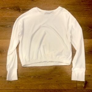 White cropped long sleeve shirt